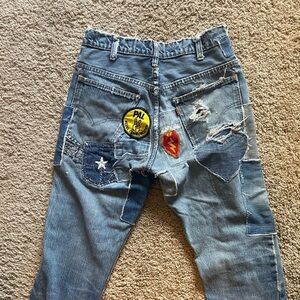 Patchwork Light Wash Jeans with Mixed Denim Panels  Levi’s made with love by my
